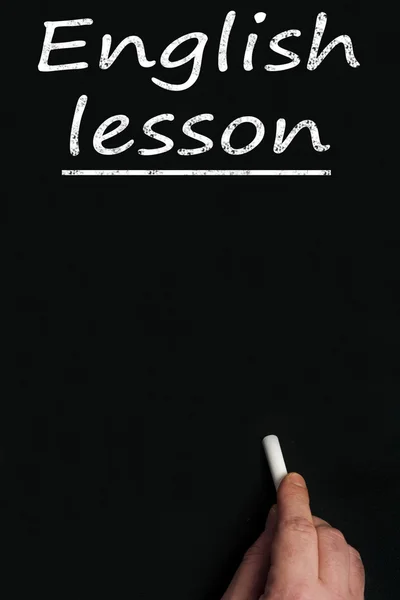 Lekcja angielskiego na czarny deska — Zdjęcie stockowe