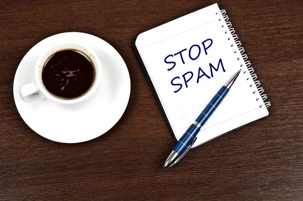 Interrompi messaggio spam — Foto Stock