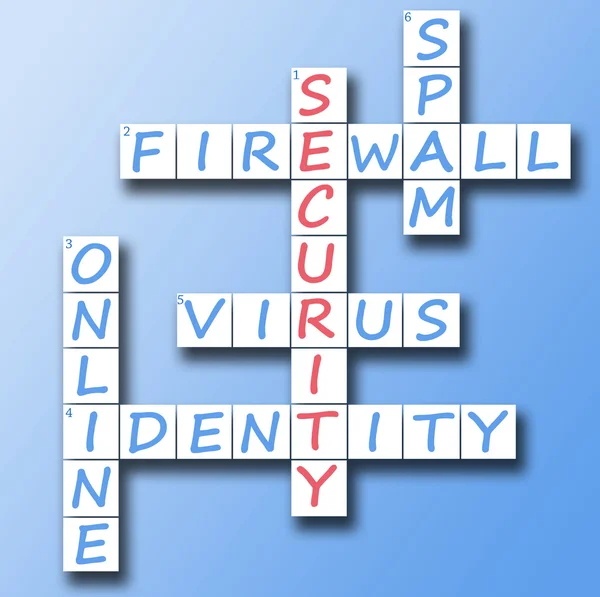 Security on crossword — Stock Photo, Image