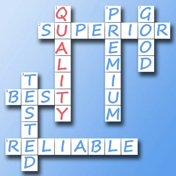 Quality on crossword — Stock Photo, Image