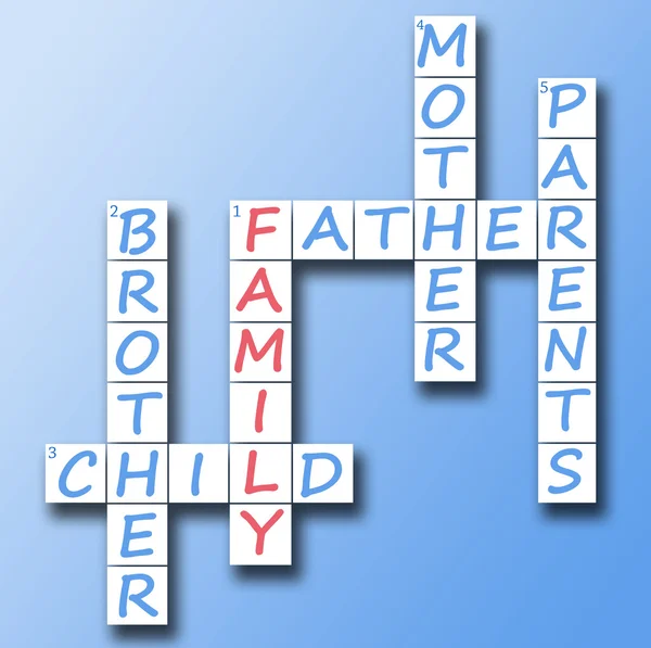 Family on crossword — Stock Photo, Image