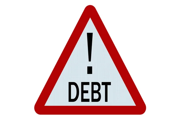Segno di debito — Foto Stock