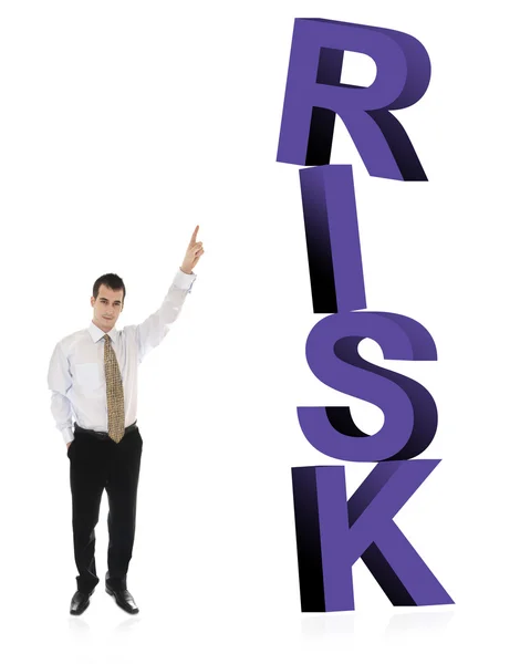 Palabra de riesgo y hombre de negocios — Foto de Stock