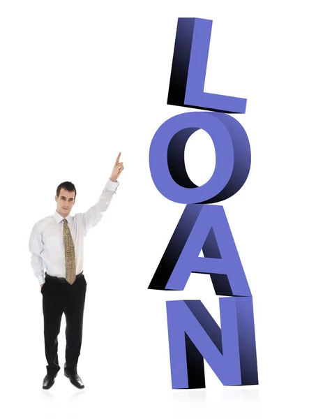 Loan word and business man — Stock Photo, Image