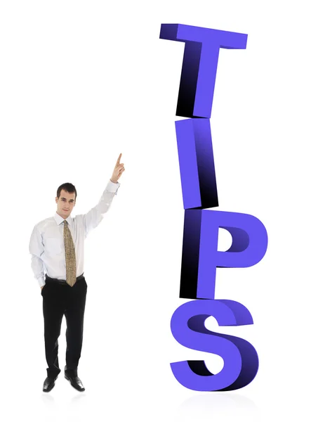 Tips word and business man — Stock Photo, Image