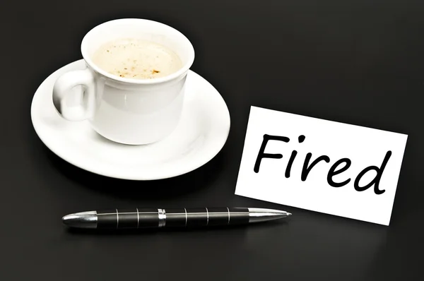 Mensaje de fuego en el escritorio con café —  Fotos de Stock