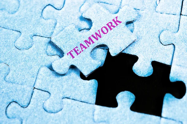 Teamwerk puzzel — Stockfoto