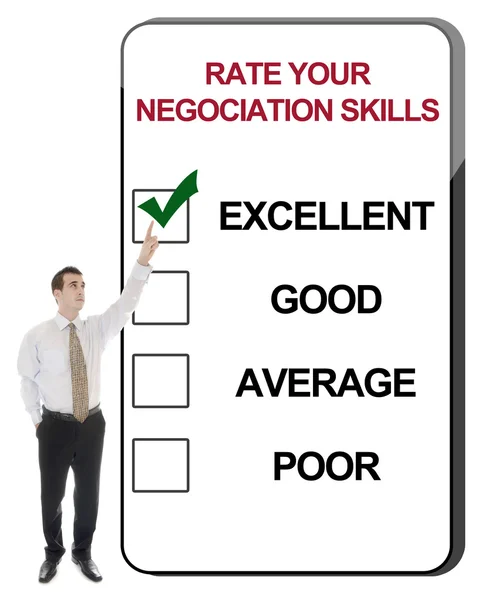Oceń swoje umiejętności negociation — Zdjęcie stockowe