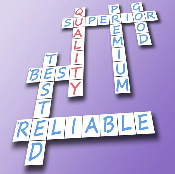 Quality on crossword — Stock Photo, Image
