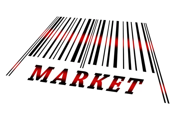Markt op barcode — Stockfoto