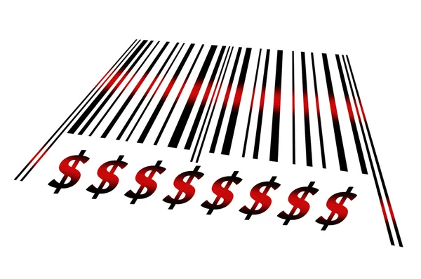 Dollar on barcode — Stock Photo, Image