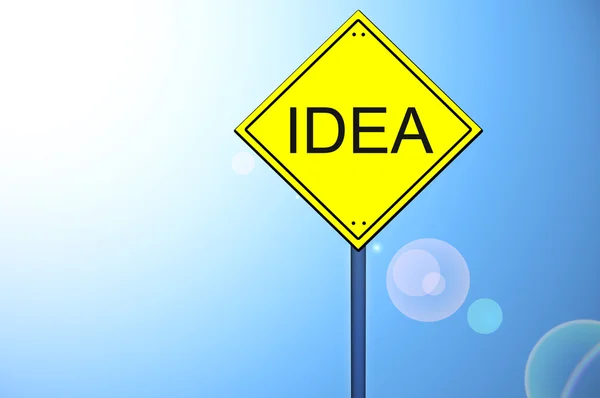 Idea word on road sign — Stock Photo, Image