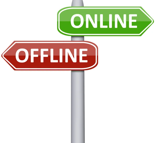 Online i offline — Zdjęcie stockowe