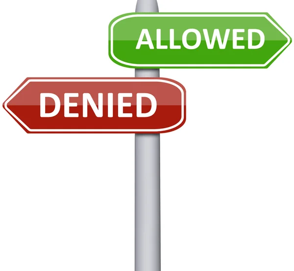 Allowed and Denied — Stock Photo, Image
