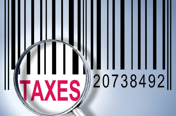 Taxes on barcode — Stock Photo, Image