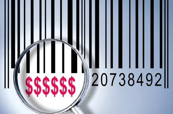 Dollarteken op barcode — Stockfoto