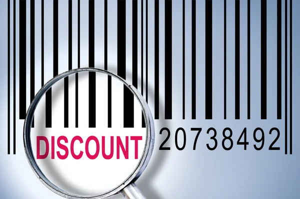Korting op barcode — Stockfoto