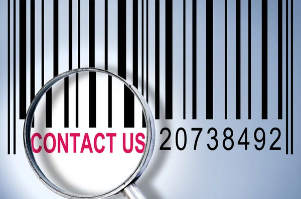 stock image Contact us on barcode