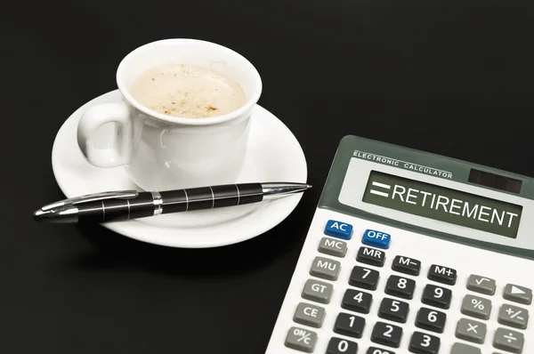 Retirement on calculator — Stock Photo, Image