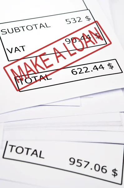 Make a loan stamp on financial paper — Stock Photo, Image