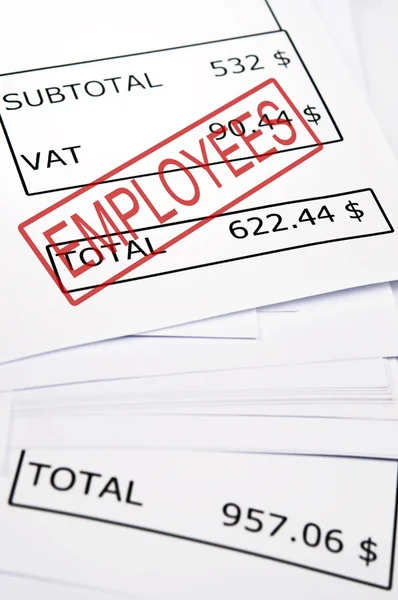 Employees stamp on financial paper — Stock Photo, Image