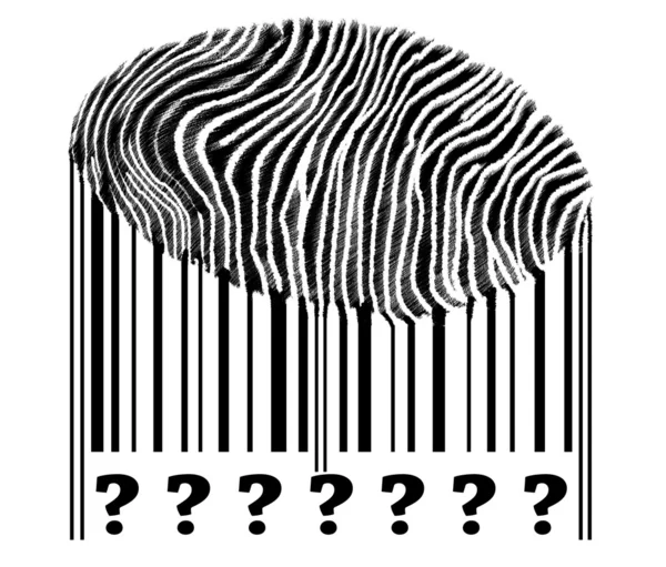 Ερώτηση υπογράφουν στο barcode — Φωτογραφία Αρχείου