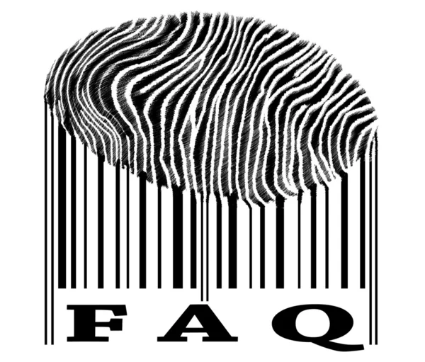 Faq auf Barcode — Stockfoto