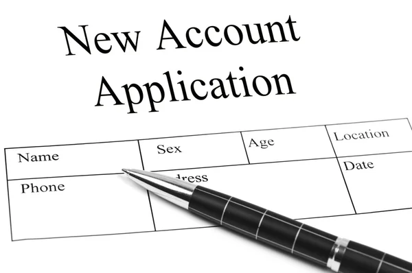 New Account Application — Stock Photo, Image