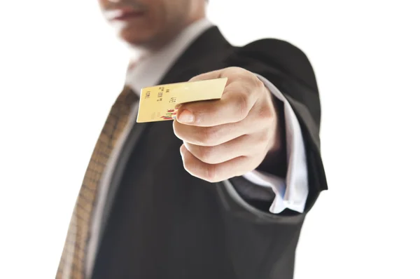 Homem dando cartão de crédito — Fotografia de Stock