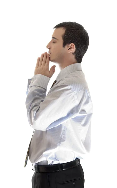 Homem de negócios rezar — Fotografia de Stock