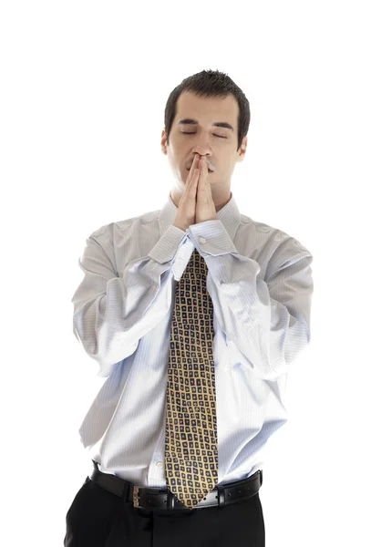 Obchodní muž modlit — Stock fotografie