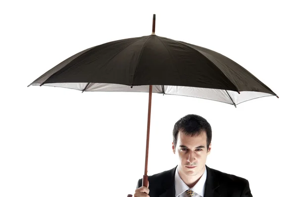 Business man with umbrella — Stock Photo, Image