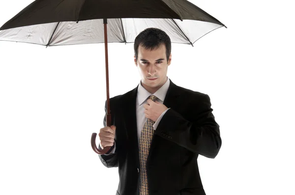 Hombre de negocios con paraguas — Foto de Stock