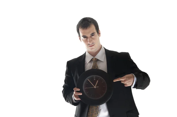 Business man and clock — Stock Photo, Image