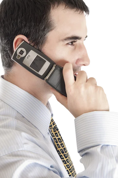Obchodní muž s telefonem — Stock fotografie