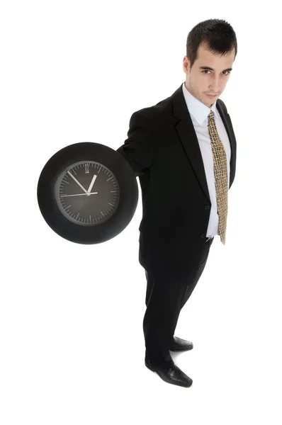 Affärsman och klocka — Stockfoto
