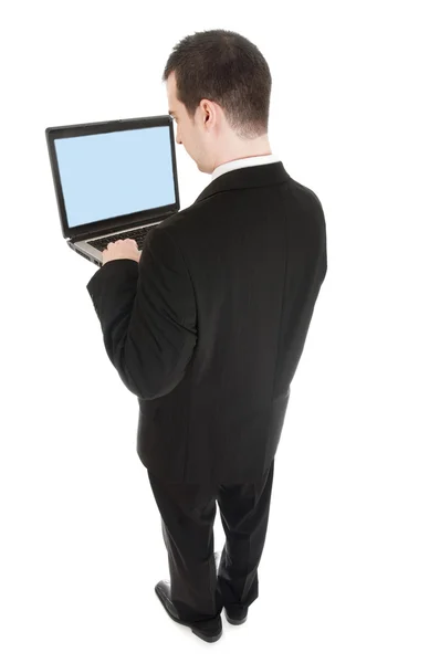 Geschäftsmann mit Laptop — Stockfoto