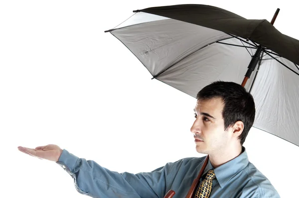 Omul de afaceri cu umbrelă — Fotografie, imagine de stoc