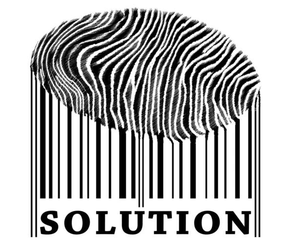 Solution on barcode — Stock Photo, Image