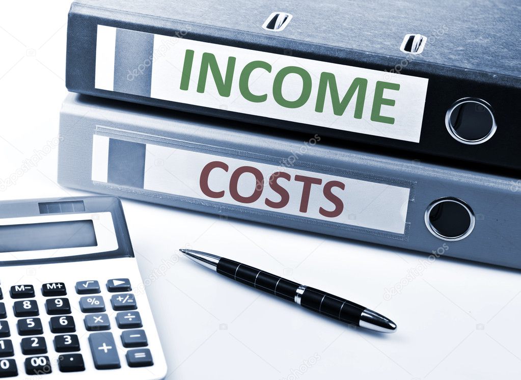 Income and Costs write on folder