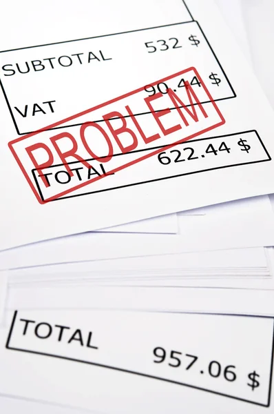 Problem stamp on financial paper — Stock Photo, Image