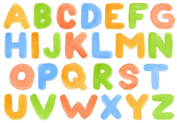 Watercolor alphabet — Stock Photo, Image