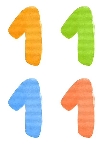 Watercolor number — Stock Photo, Image