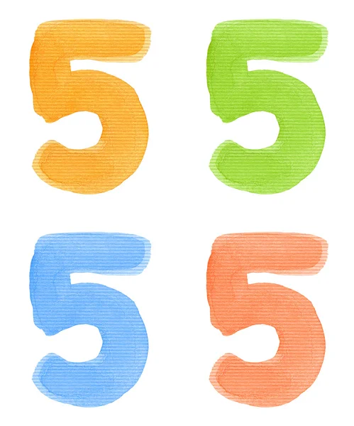 Watercolor number — Stock Photo, Image
