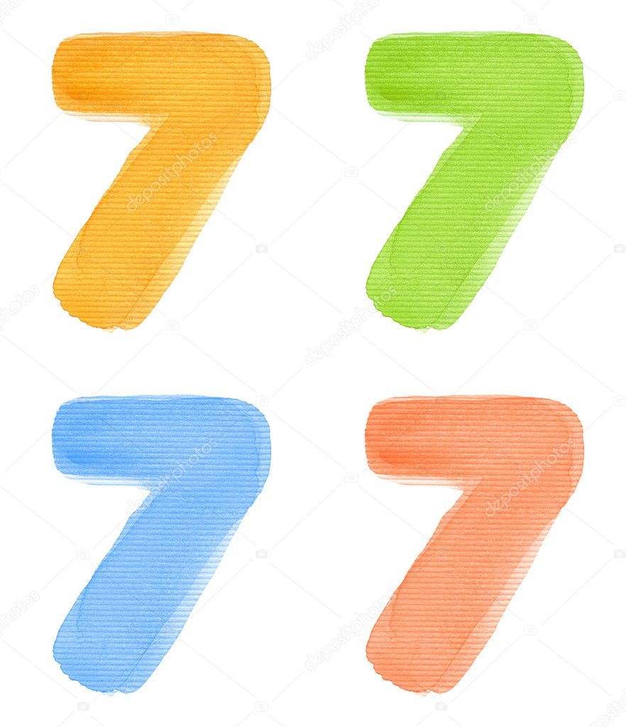 Watercolor number Stock Photo by ©tuja66 6424296