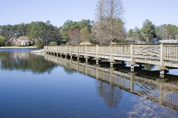 stock image Wooden Walking Bridge