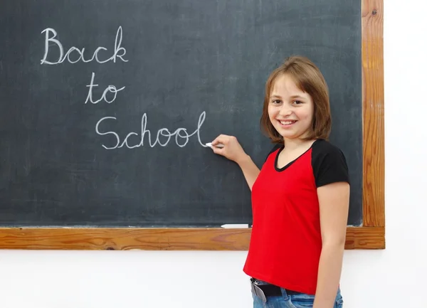 Elementära skriva tillbaka till skolan på svarta tavlan — Stockfoto