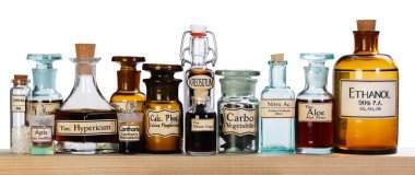 homeopathic tıp çeşitli eczane şişe