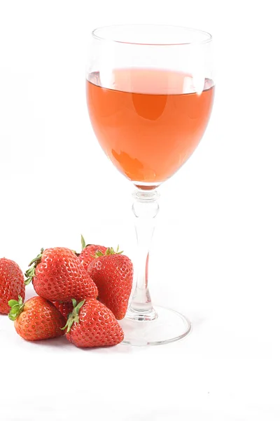 stock image Strawberries and wine