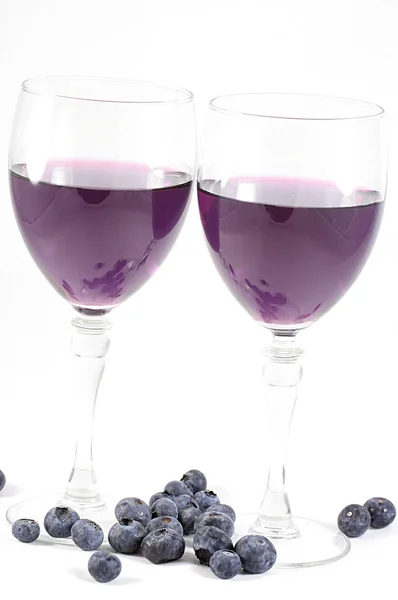 Mirtilos e vinho — Fotografia de Stock